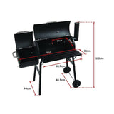 BBQ Smoker Charcoal Grill Roaster Portable Outdoor Camping Barbecue 2in1