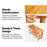 3 Tier Shoe Rack Bamboo Wooden Storage Shelf Stand Bench Cabinet Organiser