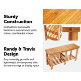Bamboo Shoe Rack Wooden Bench Storage Organiser Cabinet Holder Stool
