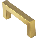 15x Brushed Brass Drawer Pulls Kitchen Cabinet Handles - Gold Finish 96mm