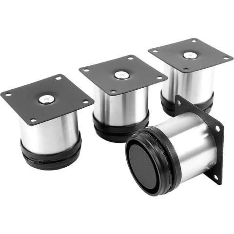 4x 8cm Adjustable Round Cupboard Table Sofa Bed Feet Furniture Leg