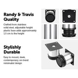 4x 8cm Adjustable Round Cupboard Table Sofa Bed Feet Furniture Leg