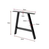 2x Rustic Dining Table Legs Steel Industrial Vintage 71cm