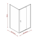 Semi Frameless Shower Screen (98~106)x 195cm & (98~101)x 195cm Side AS/NZS Glass