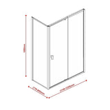 Semi Frameless Shower Screen (114~122)x 195cm & (77~80)x 195cm Side AS/NZS Glass
