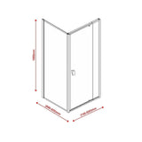 Semi Frameless Shower Screen (74~82)x 195cm & (89~92)x 195cm Side AS/NZS Glass