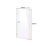 900 x 2100mm Frameless 10mm Safety Glass Shower Screen