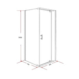 Shower Screen 900x700x1900mm Framed Safety Glass Pivot Door By Della Francesca