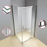Shower Screen 900x700x1900mm Framed Safety Glass Pivot Door By Della Francesca