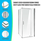 Shower Screen 1000x800x1900mm Framed Safety Glass Pivot Door By Della Francesca