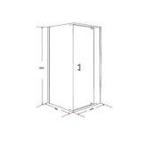 Shower Screen 1000x800x1900mm Framed Safety Glass Pivot Door By Della Francesca