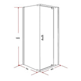 Shower Screen 900x700x1900mm Framed Safety Glass Pivot Door By Della Francesca