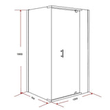 Shower Screen 1200x700x1900mm Framed Safety Glass Pivot Door By Della Francesca