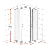 800 x 1000mm Sliding Door Nano Safety Glass Shower Screen By Della Francesca