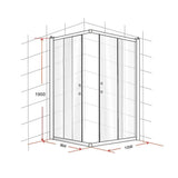 900 x 1200mm Sliding Door Nano Safety Glass Shower Screen By Della Francesca