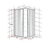 1000 x 900mm Sliding Door Nano Safety Glass Shower Screen By Della Francesca