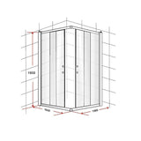 1000 x 1000mm Sliding Door Nano Safety Glass Shower Screen By Della Francesca