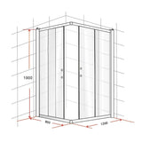 800 x 1200mm Sliding Door Nano Safety Glass Shower Screen By Della Francesca
