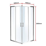 900 x 900mm Sliding Door Nano Safety Glass Shower Screen By Della Francesca