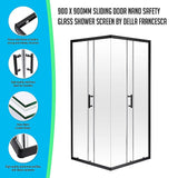 900 x 900mm Sliding Door Nano Safety Glass Shower Screen By Della Francesca