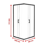 1000 x 800mm Sliding Door Nano Safety Glass Shower Screen By Della Francesca