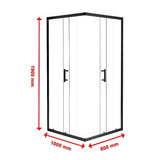 1000 x 800mm Sliding Door Nano Safety Glass Shower Screen By Della Francesca