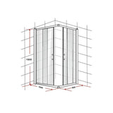 1000 x 900mm Sliding Door Nano Safety Glass Shower Screen By Della Francesca