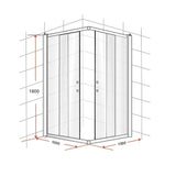 1000 x 1000mm Sliding Door Nano Safety Glass Shower Screen By Della Francesca