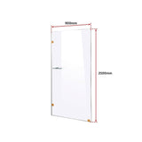 900 x 2100mm Frameless 10mm Safety Glass Shower Screen
