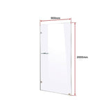 900 x 2000mm Frameless 10mm Safety Glass Shower Screen