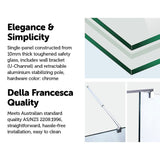 1000 x 2100mm Frameless 10mm Safety Glass Shower Screen