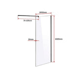 1000 x 2100mm Frameless 10mm Safety Glass Shower Screen