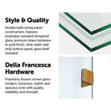 700 x 1450mm Frameless Bath Panel 10mm Glass Shower Screen By Della Francesca
