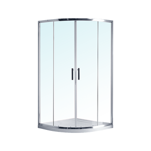 100 x 100cm Rounded Sliding 6mm Curved Shower Screen with Base in Chrome