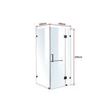 1000 x 1000mm Frameless 10mm Glass Shower Screen By Della Francesca