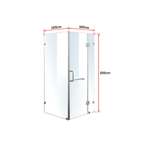 1000 x 1000mm Frameless 10mm Glass Shower Screen By Della Francesca