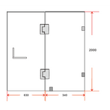 100 x 200cm Wall to Wall Frameless Shower Screen 10mm Glass By Della Francesca