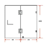 90 x 200cm Wall to Wall Frameless Shower Screen 10mm Glass By Della Francesca
