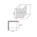1000 x 900mm Frameless 10mm Glass Shower Screen By Della Francesca