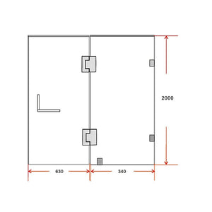 100 x 200cm Wall to Wall Frameless Shower Screen 10mm Glass By Della Francesca