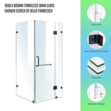 1000 x 800mm Frameless 10mm Glass Shower Screen By Della Francesca