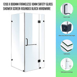 1200 x 800mm Frameless 10mm Glass Shower Screen By Della Francesca