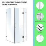 1000 x 800mm Frameless 10mm Glass Shower Screen By Della Francesca