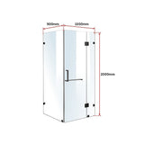 1000 x 900mm Frameless 10mm Glass Shower Screen By Della Francesca