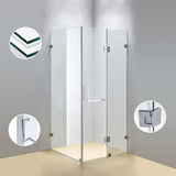 1200 x 1000mm Frameless 10mm Glass Shower Screen By Della Francesca