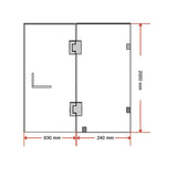 90 x 200cm Wall to Wall Frameless Shower Screen 10mm Glass By Della Francesca