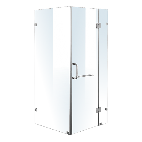 1100 x 700mm Frameless 10mm Glass Shower Screen By Della Francesca