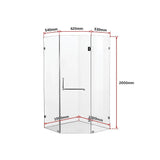 1000 x 1000mm Frameless 10mm Glass Shower Screen By Della Francesca