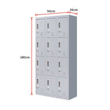 12-Door Locker for Office Gym Shed School Home Storage