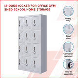 12-Door Locker for Office Gym Shed School Home Storage